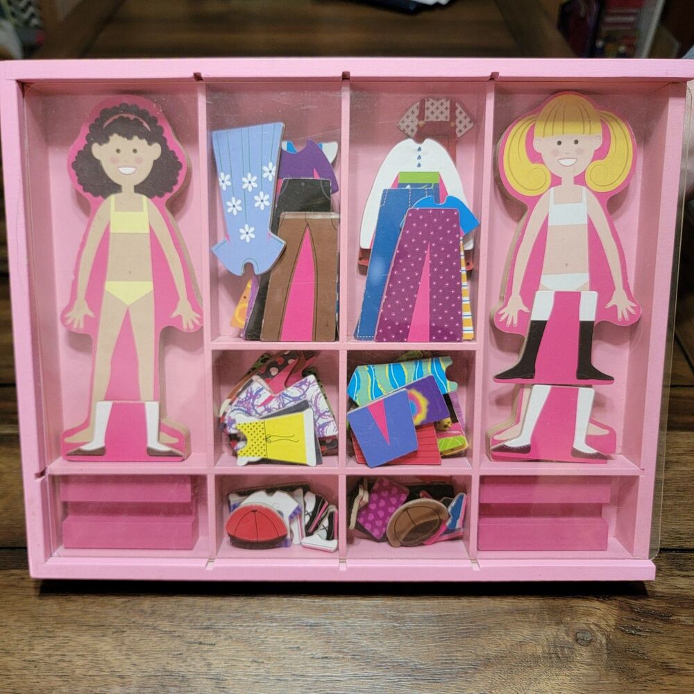 Melissa & Doug "Abby & Emma" Wooden Magnetic Dress-Up Dolls